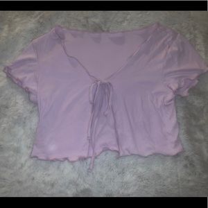 cropped tie front top